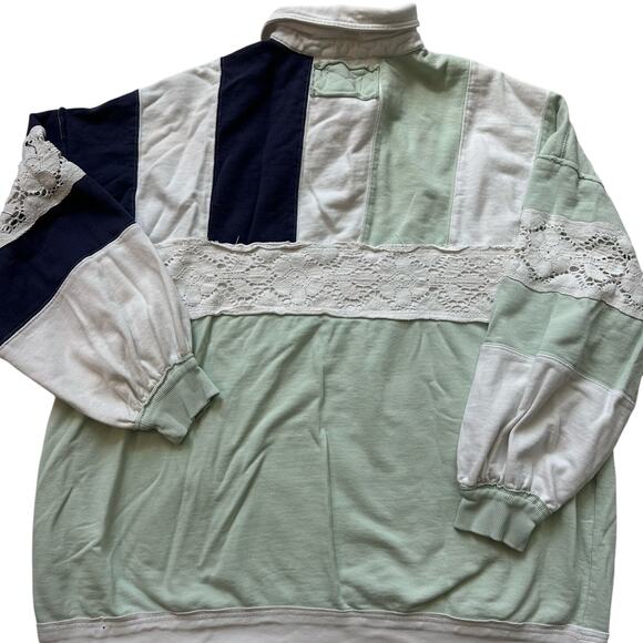 Free People We The Free, Striped, Multicolored, Oversized, Polo Top NWOT- L - Picture 3 of 10